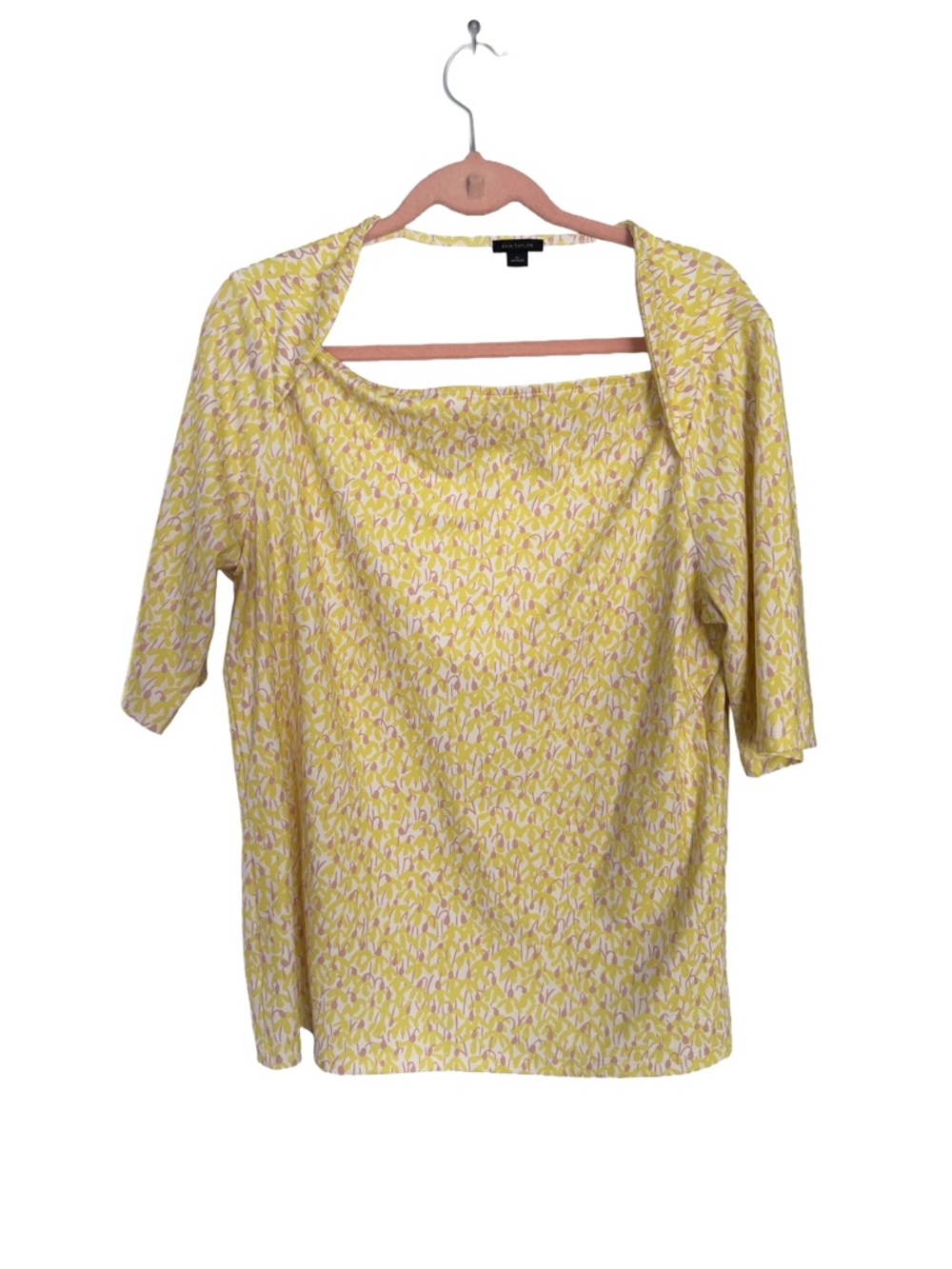 Ann Taylor Women’s Blouse, Yellow and print Size XL
